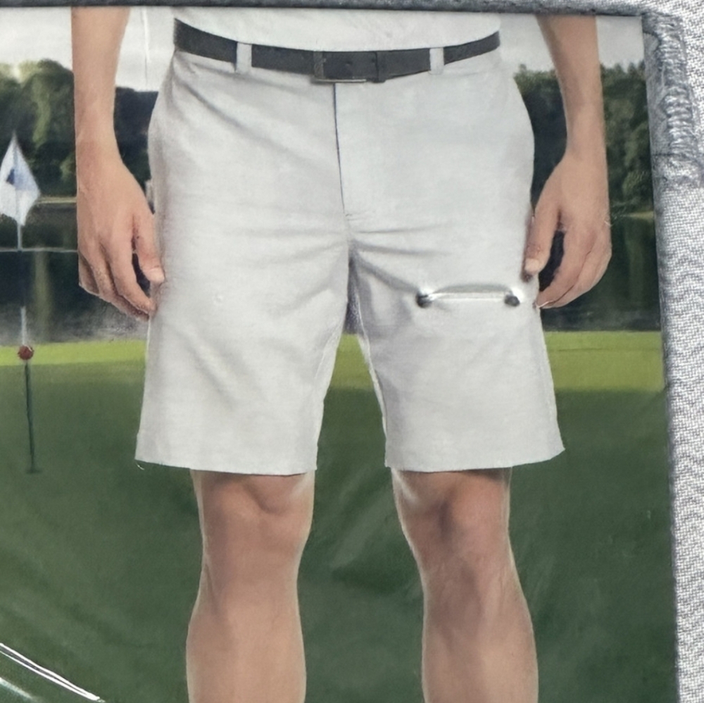 NWT Callaway mens pearl gray stretch performance golf short with media pocket 40